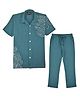 Charchit Cotton Woven Half Sleeves Abstract Printed Shirt & Pant Set - Teal Blue