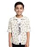 CAVIO Cotton Woven Full Sleeves Abstract Printed Shirt With Tee - Cream