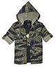 CAVIO Cotton Blend Woven Full Sleeves Camouflage Printed Hooded Jacket With Tee - Multi Colour