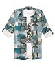 CAVIO Cotton Woven Full Sleeves Abstract Printed Shirt With Tee - Blue