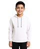 CAVIO Cotton Woven Full Sleeves Solid Hooded Sweatshirt - White