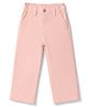 Bonfino Woven Full Length Wide Leg Solid Jeans - Light Pink