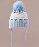Babyhug Winter Cap With Flower Design in Pink - Diameter 18 cm