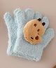 Babyhug Gloves with Bear Applique - Blue