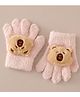Babyhug Gloves with Bear Applique - Pink