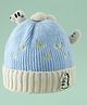 Babyhug Woollen Cap with Dino Applique in Light Blue - Diameter 17 cm
