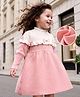 Mark & Mia Full Sleeves Woolen Dress with Bow Applique - Pink