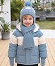 Babyhug Woollen Cap & Sets With Bear Detailing in Blue - Diameter 19 cm