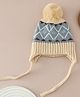 Babyhug Woollen Cap with Knot Solid - Blue