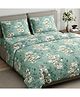 Haus & Kinder 100% Cotton King Flat 144 TC Bedsheet, 2 Pillow Covers, Royal Emerald Botanica