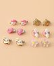 Babyhug Earrings Multicolor Free Size Girl Pair of 6 - Pink & White