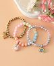 Babyhug Pastel Beaded Charm Bracelet Set - Pink & Blue
