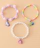 Babyhug Pastel Beaded Charm Bracelet Set - Pink & White