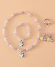 Babyhug Kids Pastel Beaded Jewellery Set with Cute Charms - Pink & Blue