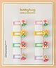 Babyhug Hair Pins And Clips With Floral Applique Pack of 4 Free Size - Pink Yellow