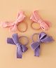Pine kids Hair Free Size Rubber Bands with Bow Applique - Purple & Pink