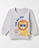 Doodle Poodle 100% Cotton Single Jersey Knit Sweatshirt with Full Sleeves and Lion Print - Grey