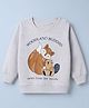 Doodle Poodle Cotton Single Jersey Knit Sweatshirt with Full Sleeves and Fox And Beaver Print in Grey
