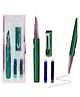 FunBlast Iridium Tip Nib Fountain Refillable Pen with 2 Ink Refills for Kids  Green