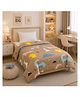 Filymore Brown Dinosaur Single Bed Comforter Cartoon Blankets for Kids Dohar for Kid Boys & Girls Children AC Blanket Summer & Winter Blankets (60x90 Inches) (Brown)