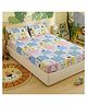 Filymore cat printed double Bedsheet for kids girls and boys room double Bedsheet with 2 Pillow Covers Size 90x90 Inch Pillow Cover Size 17 X 27 Inch, sky blue and pink