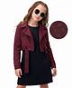 Hola Bonita Knit Full Sleeves Solid Party Dress With Jacket  - Red