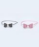 Tia Hair Accessories Set Of 2 Glittered Bow Applique Detailed Hair Bands - Grey & Baby Pink