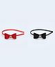 Tia Hair Accessories Set Of 2 Glittered Bow Applique Detailed Hair Bands - Red & Black