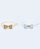 Tia Hair Accessories Set Of 2 Glittered Bow Applique Detailed Hair Bands - Gold & Silver