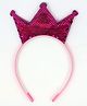 Tia Hair Accessories Sequins Embellished Crown Applique Detailed Hair Band-  Dark Pink