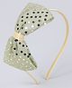 Tia Hair Accessories Sequin Embellished Shimmer Bow Applique Detailed Hair Band - Gold