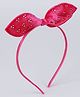 Tia Hair Accessories Stone Embellished Bow Applique Detailed Hair Band - Dark Pink