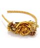 Tia Hair Accessories Sequins & Glitter Embellished Floral Applique Detailed Hair Band - Gold