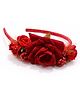 Tia Hair Accessories Rose Applique Detailed Hair Band - Red