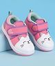 Babyoye Velcro Closure Casual Shoes With Cat Print - Pink