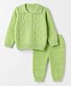 Babyhug Cable Knit Full Sleeves Sweater Set - Limegreen