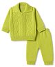 Babyhug Knit Full Sleeves Sweater Set With Cable Knit Design - Lime Green
