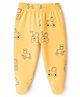 Doodle Poodle Cotton Knit Full Length Bootie Leggings With Vehicle Print - Yellow
