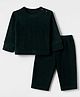 Kanvin Knit Full Sleeves Winter Nightwear Suit - Dark Green