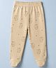 Doodle Poodle Cotton Knit Footed Bootie Leggings with Squirrel Print in Beige for 9-12 Months