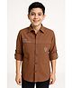 CAVIO Cotton Woven Full Sleeves Upgrade Your Life Text Printed Shirt - Brown