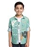 CAVIO Cotton Woven Full Sleeves Floral Printed Shirt With Tee - Sea Green