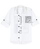 CAVIO Cotton Woven Full Sleeves Floral Printed Shirt With Tee - White