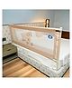 0 to 5 Years, L200 × H80 cm, Kids Station Baby Bed Rail Guard (Beige) made from sturdy steel frame with breathable mesh fabric, foldable, adjustable height, child-safe design, and easy to install for secure sleep protection.