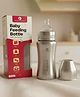 StarAndDaisy Baby Milk Bottle for Newborn Infant and Toddler 250 ml SUS 304 Steel Feeding Bottle BPA Free Leakproof Anti Colic Easy to Clean for 0 Plus Months Silver Color