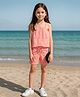 Clothe Funn Cotton Knit Sleeveless Polka Dots Printed Coordinating Top & Pants Set - Peach