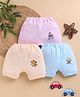 Unfab Cotton Knit Pack Of 6 Animals Printed Panties - Light Pink Peach & Sky Blue