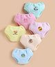 Unfab Cotton Knit Pack Of 6 Animals  Printed Panties - Light Pink Peach Sky Blue Pink Yellow & Green