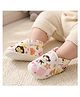 Neska Moda Monkey Designed Lace Up Booties - Pink & White