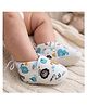 Neska Moda Animals Designed Lace Up Booties - White & Blue